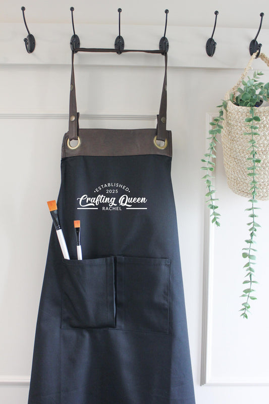 Crafting Queen Apron with Pockets, Mothers day gift 2025 Birthday gift UK -FREE Uk Postage