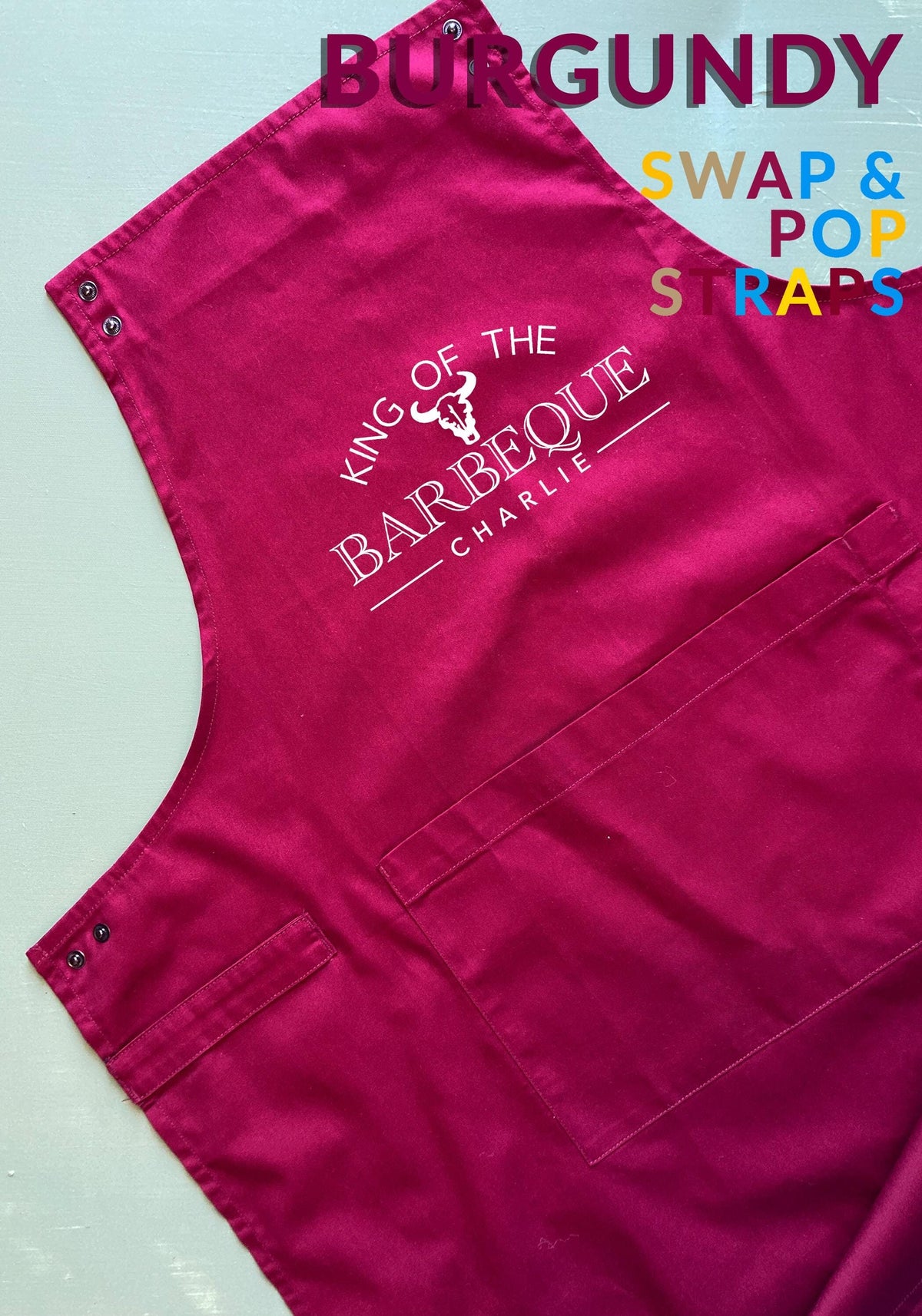 Personalised BBQ Apron with Pockets, Personalised Name - Dad, Husband, Grandad / Christmas /Birthday gift UK -FREE Uk Postage